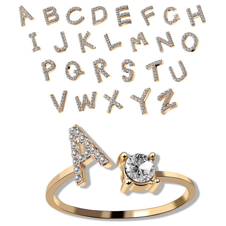 Initial Letter Ring Fashion