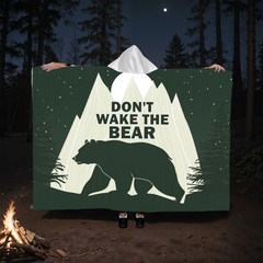 Don't Wake the Bear – Hooded Sherpa Fleece Blanket